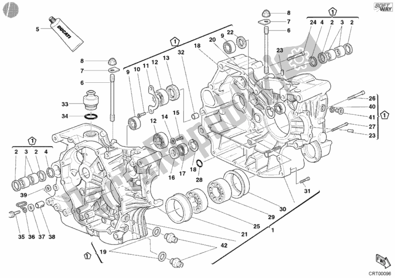 All parts for the Crankcase of the Ducati Supersport 900 S 2002